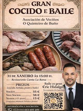 Fechas, información, programa, cartel, imágenes, mapa y ubicación de Gran Cocido y Baile de Buño (2026)  en  Malpica de Bergantiños