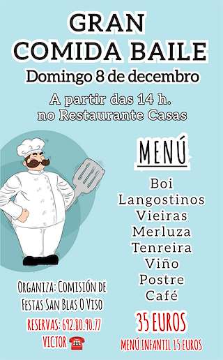 Fechas, información, programa, cartel, imágenes, mapa y ubicación de Gran Comida Baile de O Viso  en  Redondela
