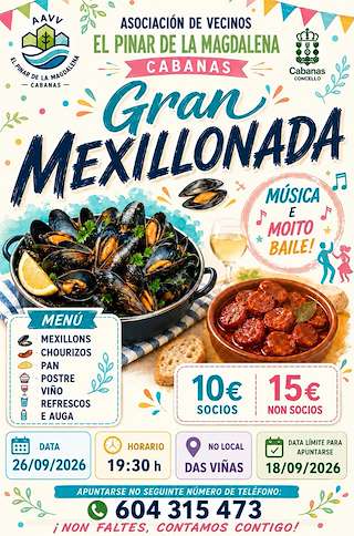 Fechas, información, programa, cartel, imágenes, mapa y ubicación de Gran Mexillonada (2026)  en  Cabanas