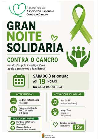 Fechas, información, programa, cartel, imágenes, mapa y ubicación de Gran Noite Solidaria contra o Cancro (2026)  en  Viana do Bolo