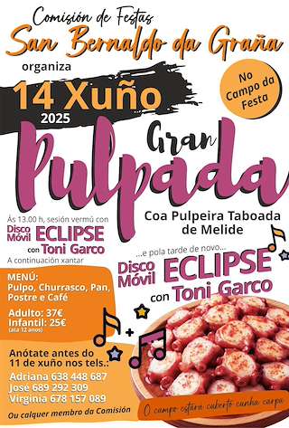 Fechas, información, programa, cartel, imágenes, mapa y ubicación de Gran Pulpada de Graña  en  Ponteceso