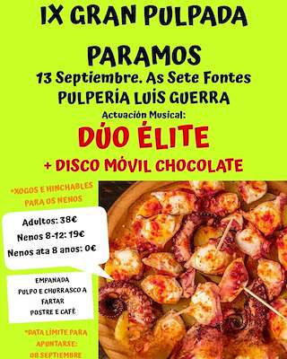 Fechas, información, programa, cartel, imágenes, mapa y ubicación de IX Gran Pulpada de Paramos  en  Tui