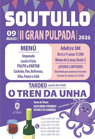 Fechas, información, programa, cartel, imágenes, mapa y ubicación de II Gran Pulpada de Soutullo (2026)  en  A Laracha