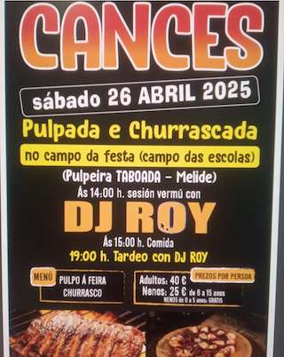 Fechas, información, programa, cartel, imágenes, mapa y ubicación de Gran Pulpada e Churrascada de Cances  en  Carballo