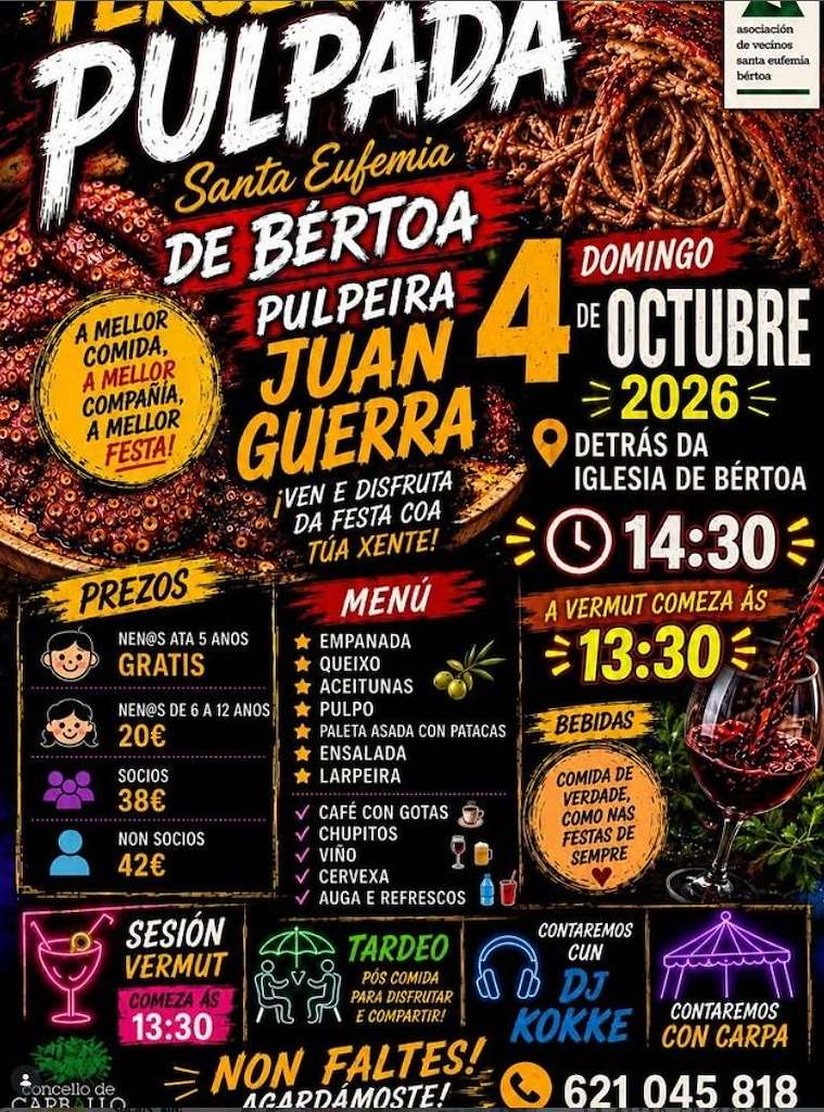 III Gran Pulpada Santa Eufemia de Bértoa (2026) en Carballo