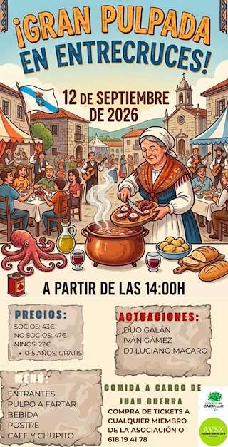 Fechas, información, programa, cartel, imágenes, mapa y ubicación de Gran Pulplada de Entrecruces (2026)  en  Carballo