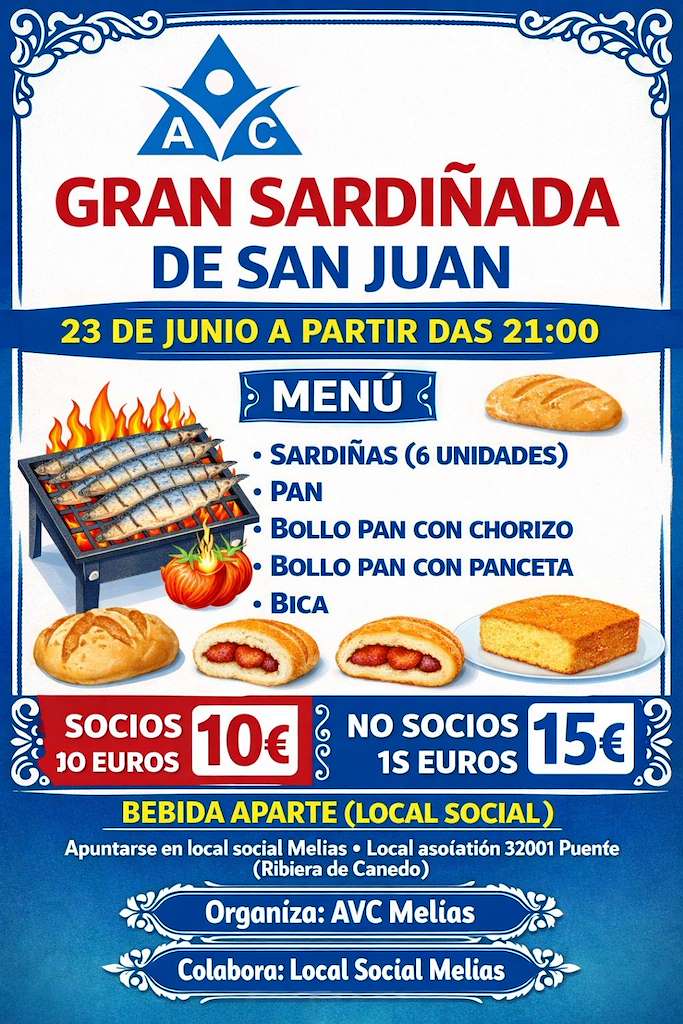 Gran Sardiñada de San Juan de Melias en O Pereiro de Aguiar