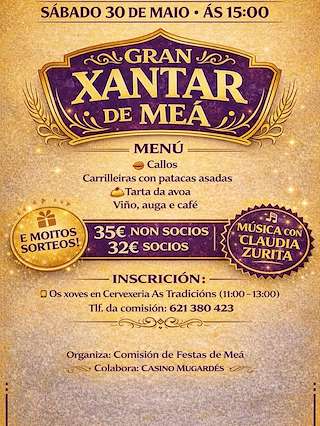 Fechas, información, programa, cartel, imágenes, mapa y ubicación de Gran Xantar de Meá (2026)  en  Mugardos