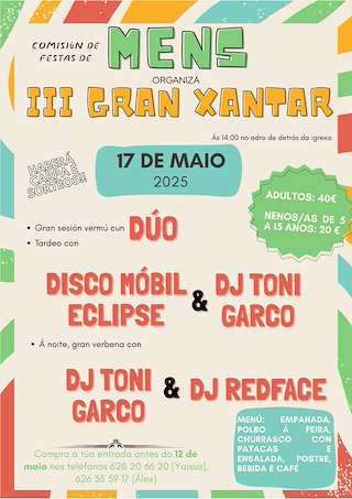 Fechas, información, programa, cartel, imágenes, mapa y ubicación de III Gran Xantar de Mens   en  Malpica de Bergantiños