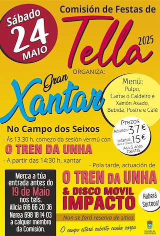 Fechas, información, programa, cartel, imágenes, mapa y ubicación de Gran Xantar de Tella  en  Ponteceso