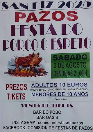 Fechas, información, programa, cartel, imágenes, mapa y ubicación de Gran Xantar Popular de Pazos   en  Ponteceso