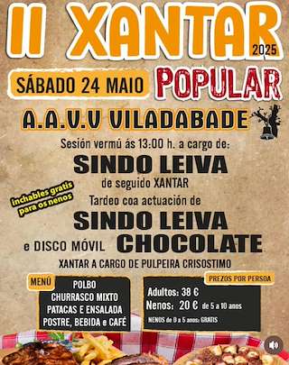 Fechas, información, programa, cartel, imágenes, mapa y ubicación de II Gran Xantar Popular de Viladabade  en  Tordoia