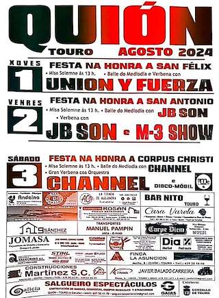 Grandes Festas de Quión (2026) en Touro