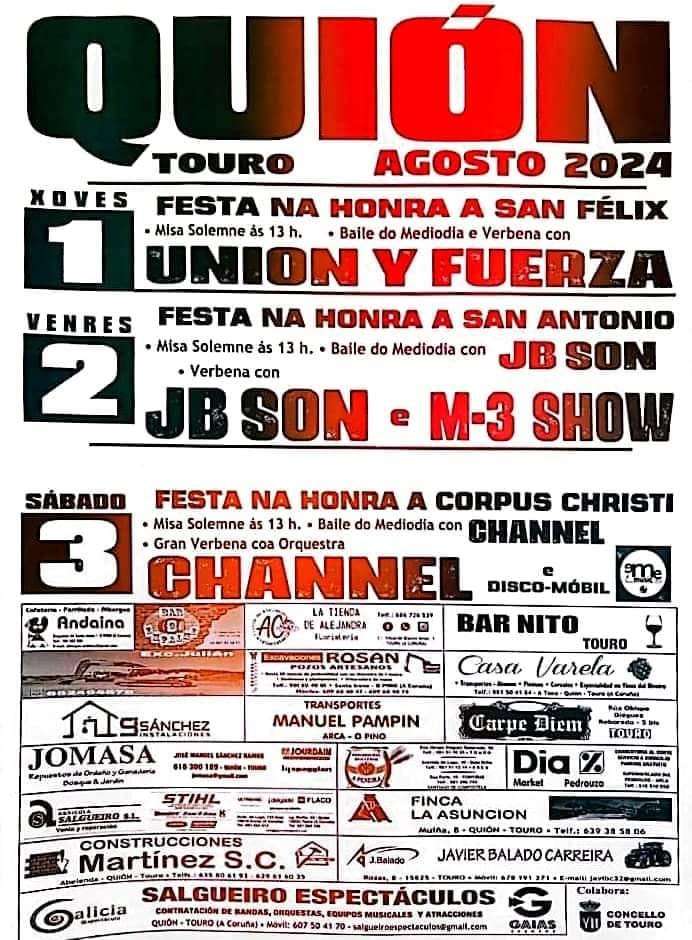 Grandes Festas de Quión (2025) en Touro