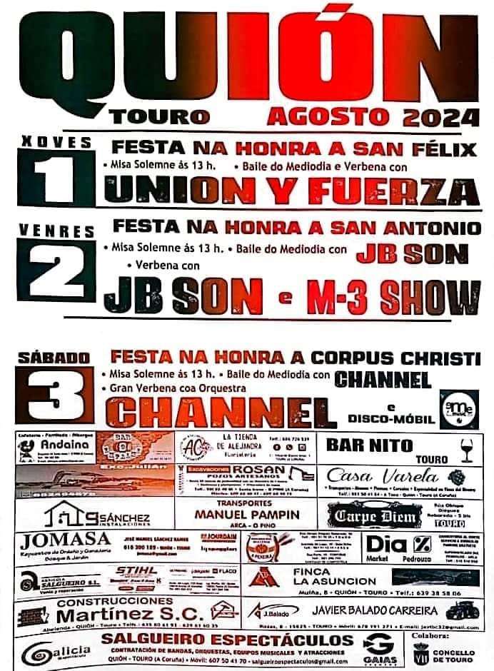 Grandes Festas de Quión (2024) en Touro