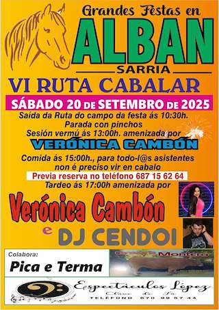 Fechas, información, programa, cartel, imágenes, mapa y ubicación de Grandes Fiestas de Albán - VI Ruta Cabalar  en  Sarria