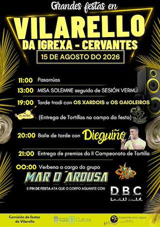 Fechas, información, programa, cartel, imágenes, mapa y ubicación de Grandes Fiestas de Vilarello de la Iglesia (2026) en Cervantes