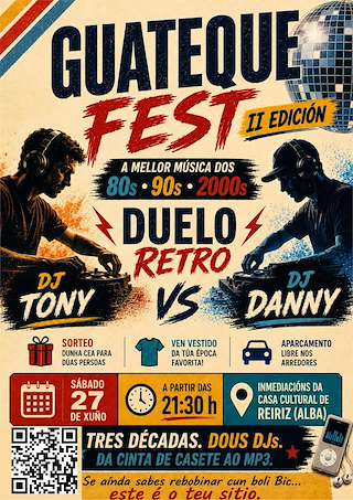Fechas, información, programa, cartel, imágenes, mapa y ubicación de Guateque Fest Reiriz (2026) en Pontevedra