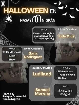 Fechas, información, programa, cartel, imágenes, mapa y ubicación de Halloween del Centro Comercial Nasas  (2025)  en  Nigrán