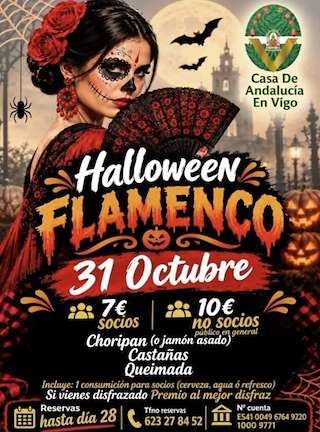 Fechas, información, programa, cartel, imágenes, mapa y ubicación de Halloween Flamenco de la Casa de Andalucía (2026)  en  Vigo