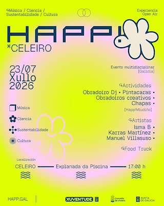 Fechas, información, programa, cartel, imágenes, mapa y ubicación de Happ! de Celeiro (2026)  en  Viveiro