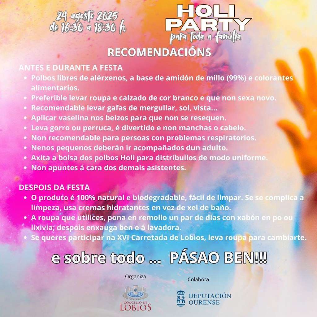 Holi Party e Festa da Escuma en Lobios