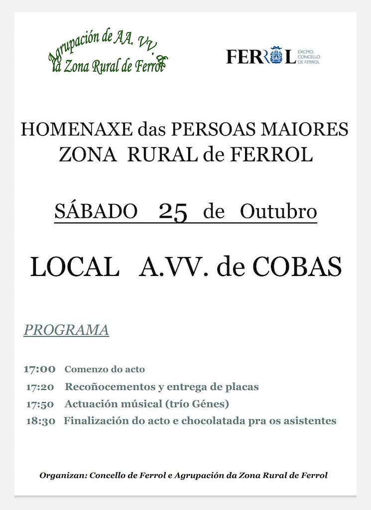 Homenaxe das Persoas Maiores Zona Rural en Ferrol