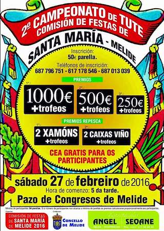 Campeonato de Tute das Festas de Santa María en Melide