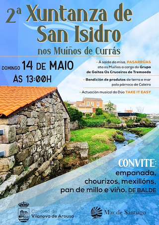 V Xuntanza de San Isidro nos Muíños de Currás (2026) en Vilanova de Arousa