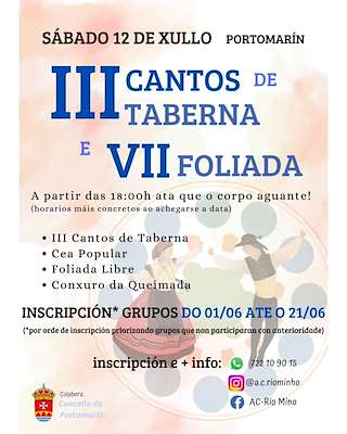 IV Cantos de Taberna e VIII Foliada (2026) en Portomarín