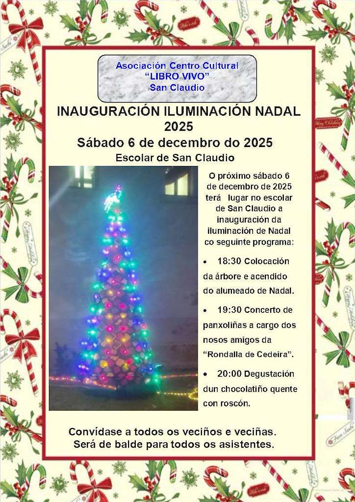 Encendido de las Luces de Navidad de la Escolar de San Claudio en Ortigueira