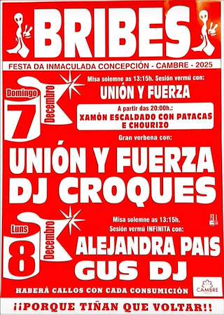 Fechas, información, programa, cartel, imágenes, mapa y ubicación de Inmaculada Concepción de Bribes (2025)  en  Cambre