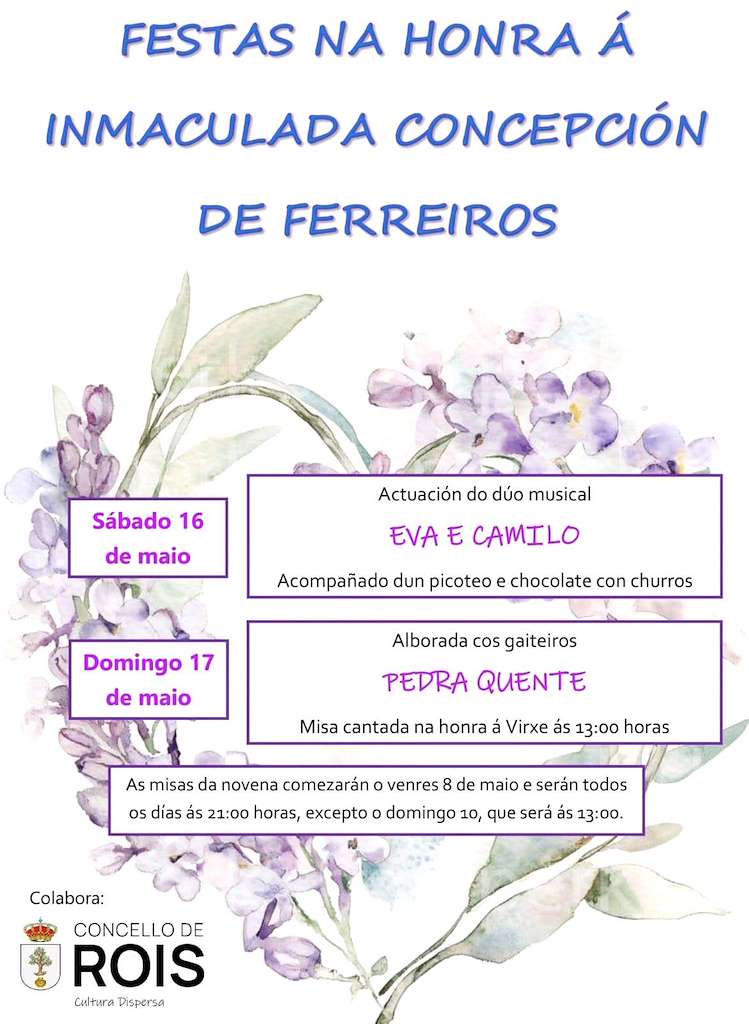 Inmaculada Concepción de Ferreiros (2026) en Rois