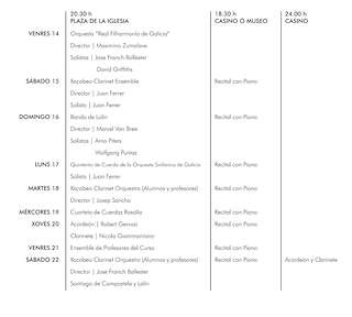 VI Galicia Clarinet Fest en Lalín