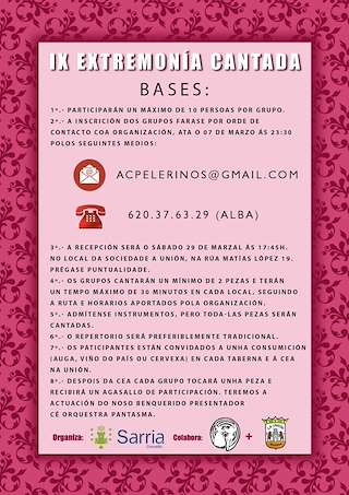 X Cantos de Taberna - Estremonía Cantada (2026) en Sarria