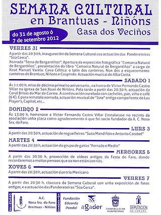 XVII Semana Cultural de Brantuas-Niñóns en Ponteceso