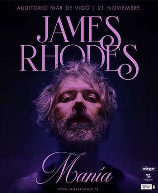 Fechas, información, programa, cartel, imágenes, mapa y ubicación de James Rhodes en Concierto - Manía (2025) en Vigo