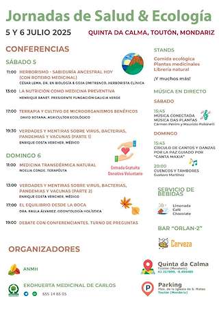 Fechas, información, programa, cartel, imágenes, mapa y ubicación de Jornadas de Salud & Ecología  en  Mondariz