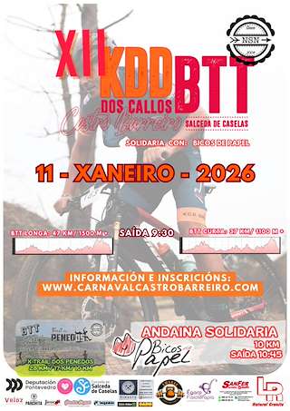 Fechas, información, programa, cartel, imágenes, mapa y ubicación de XII Kdd BTT dos Callos (2026) en Salceda de Caselas