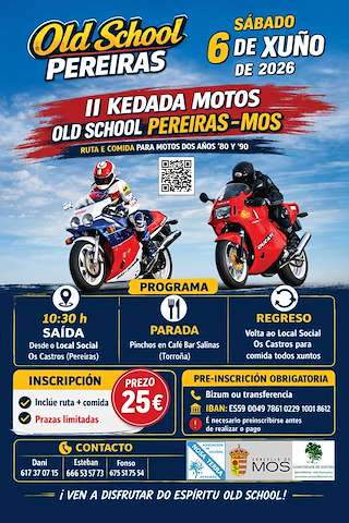 Fechas, información, programa, cartel, imágenes, mapa y ubicación de II Kedada Motos Old School de Pereiras (2026)  en  Mos