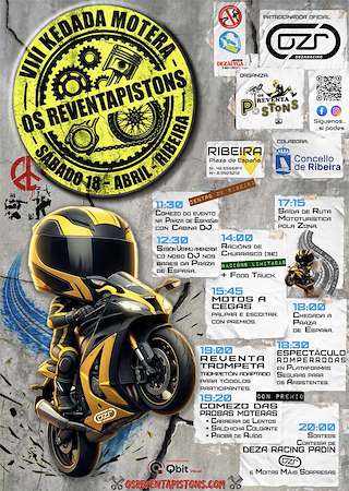 Fechas, información, programa, cartel, imágenes, mapa y ubicación de VIII Kedada Reventapistóns (2026) en Ribeira