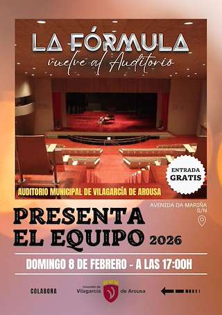 Fechas, información, programa, cartel, imágenes, mapa y ubicación de La Fórmula Gira 2026  en  Vilagarcía de Arousa