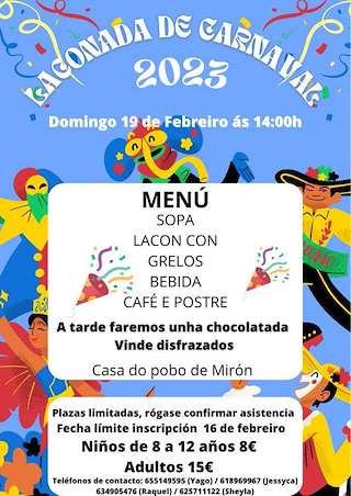 Laconada de Carnaval de Mirón en Ponte Caldelas