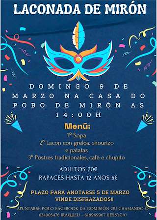 Laconada de Carnaval de Mirón (2026) en Ponte Caldelas