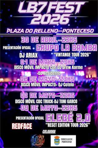 Fechas, información, programa, cartel, imágenes, mapa y ubicación de LB7 Fest  (2026)  en  Ponteceso