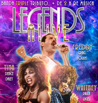 Fechas, información, programa, cartel, imágenes, mapa y ubicación de Legends Alive Tributo a Queen, Tina Turner y Whitney Houston (2026)  en  Santiago de Compostela