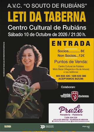 Fechas, información, programa, cartel, imágenes, mapa y ubicación de Leti da Taberna  (2026)  en  Vilagarcía de Arousa