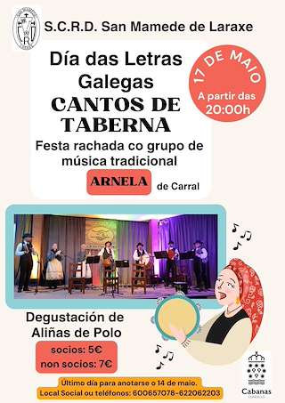 Letras Galegas - Cantos de Taberna de Laraxe  en Cabanas