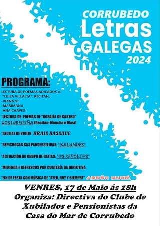 Letras Galegas de Corrubedo (2026) en Ribeira