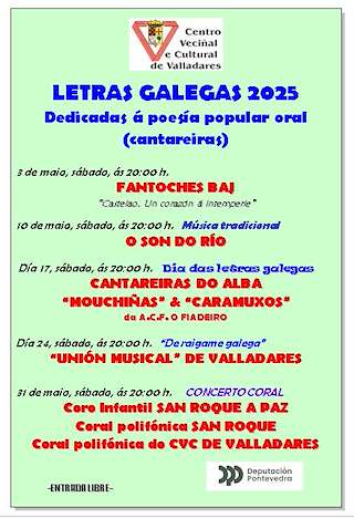 Letras Galegas de Valladares (2026) en Vigo